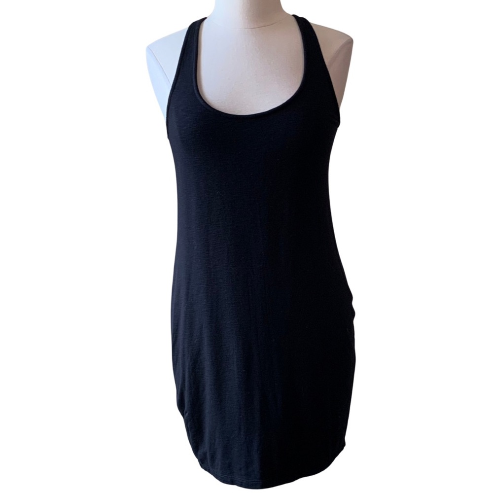 DOLAN Black Knit Dress Racerback Large Fitted Anthropologie